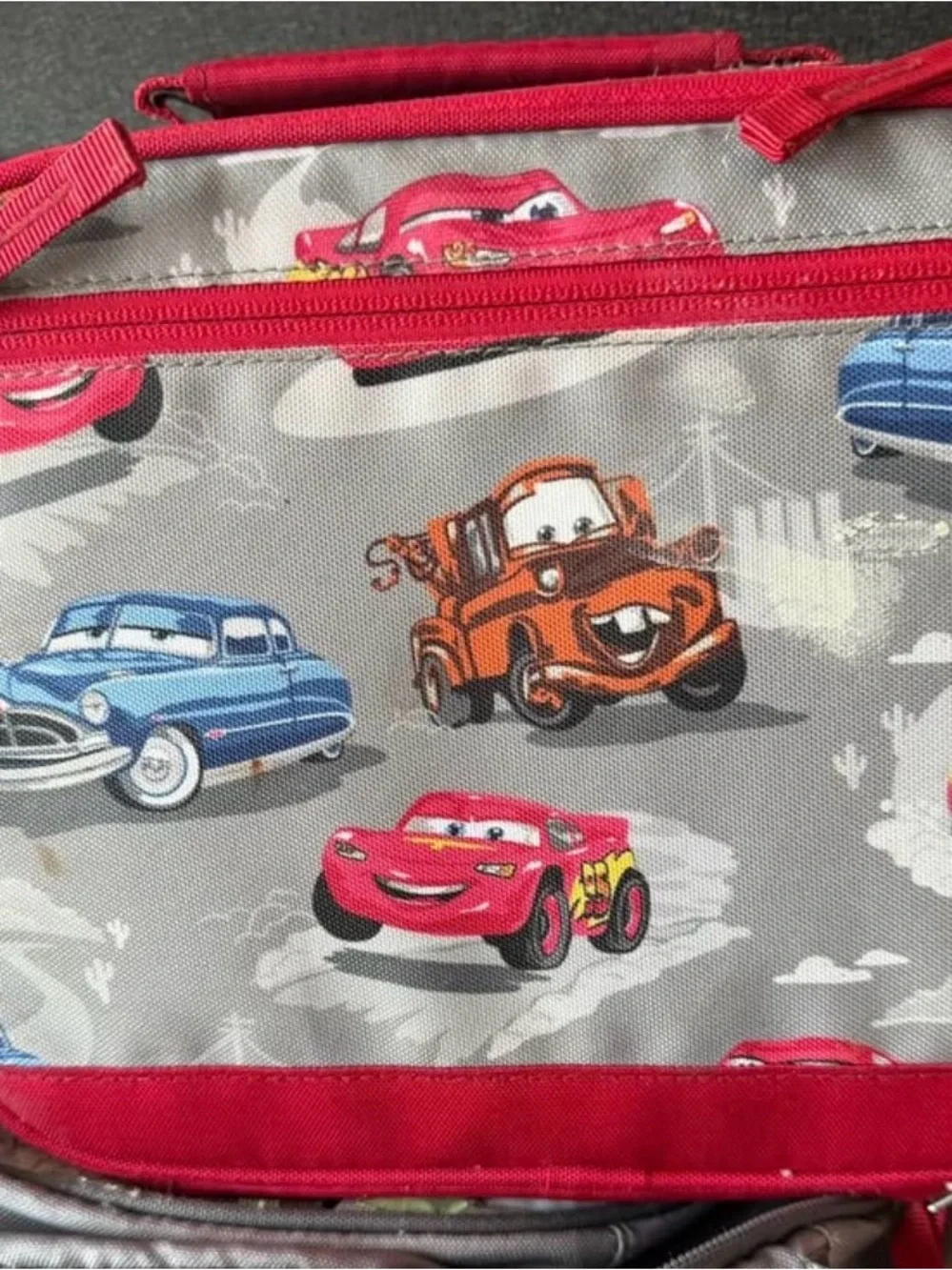 Disney Red & Blue Cars Print Kids Lunch Tote